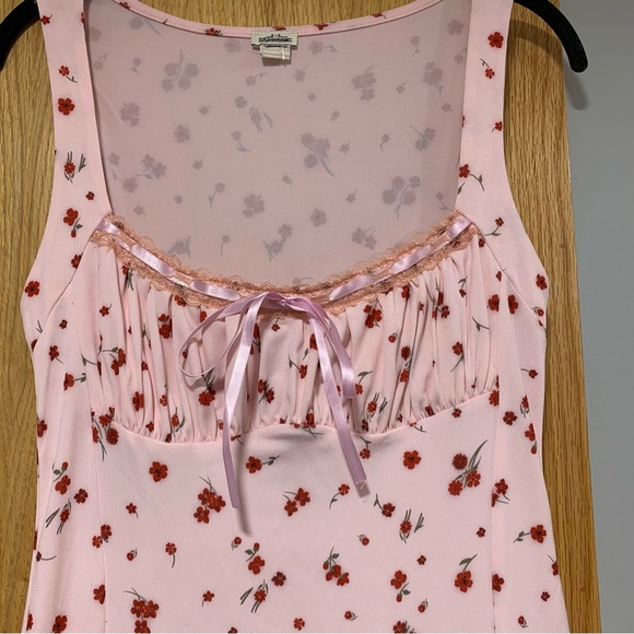 Urban Outfitters Sienna Ribbon Pink Mini Dress - Size Small - Picture 5 of 6